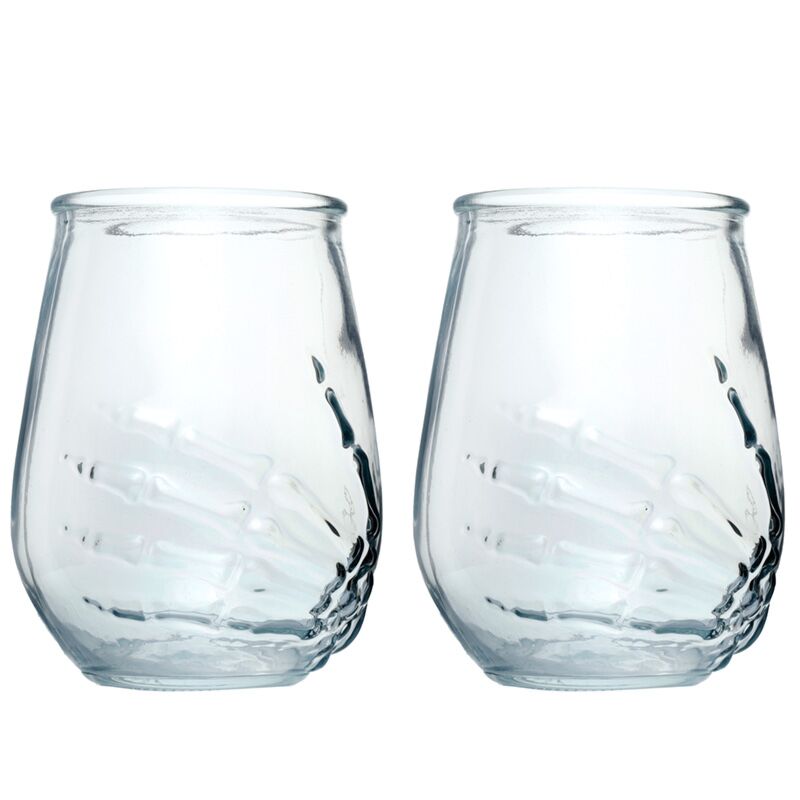 Laden Sie das Bild in Galerie -Viewer, Skelet hand set 2 glazen drinkglazen 250ml