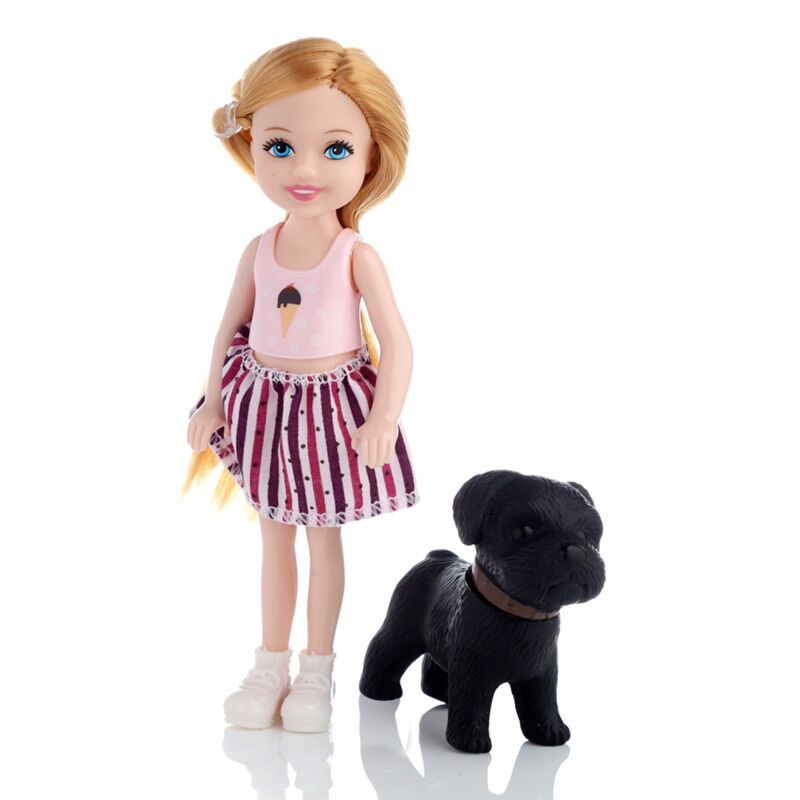 Laden Sie das Bild in Galerie -Viewer, Sally aankleed pop met hond accessoires