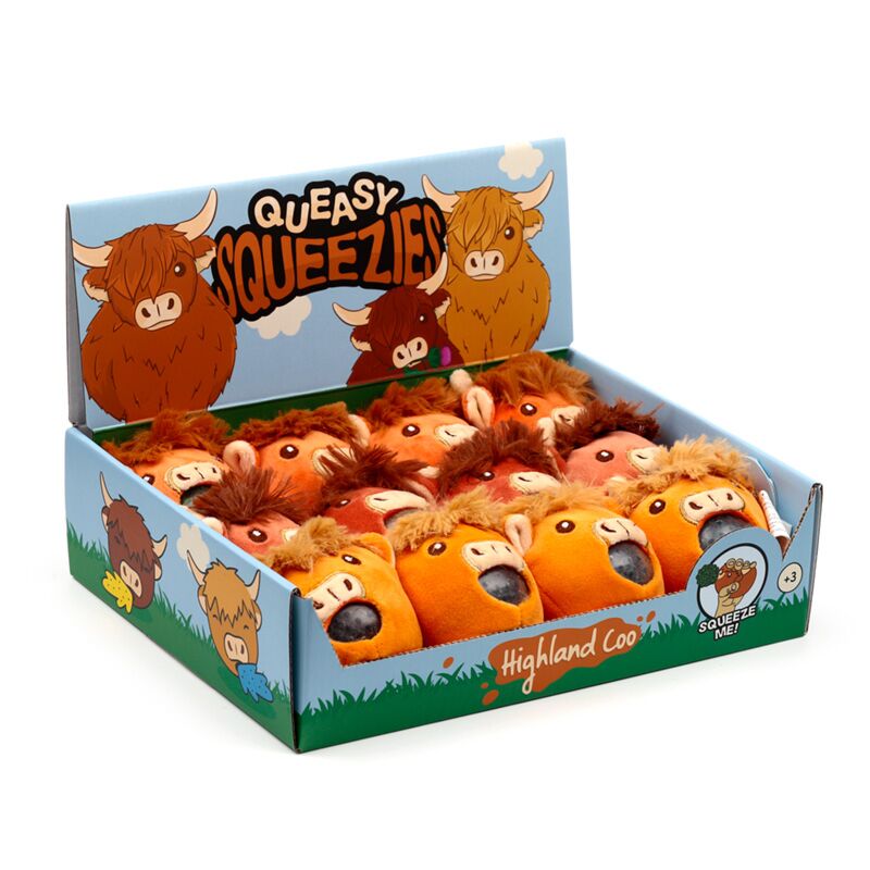 ギャラリービューアに画像をロードする, Queasy squeezies highland coo koe knijp speelgoed