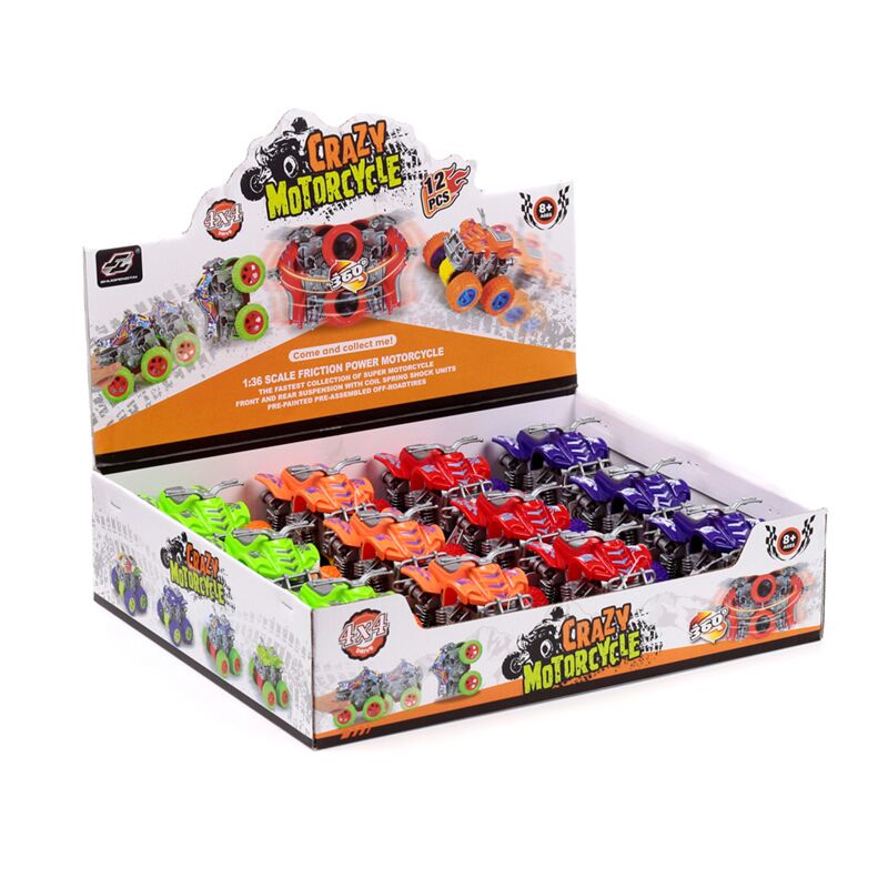 Cargue la imagen en el visor de la galería, Quad bike 4x4 stunt frictie duw trek actie speelgoed