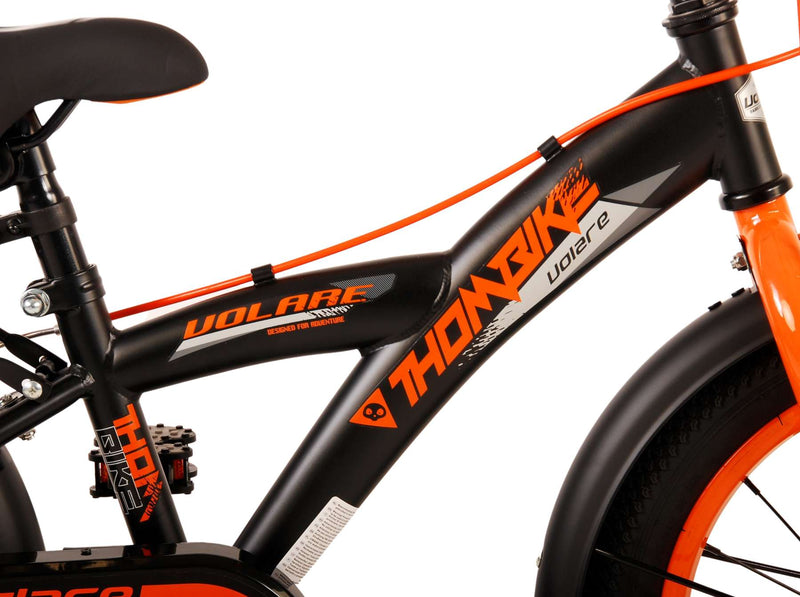 Load image into Gallery viewer, Volare Thombike Kinderfiets Jongens 16 inch Zwart Oranje Twee Handremmen