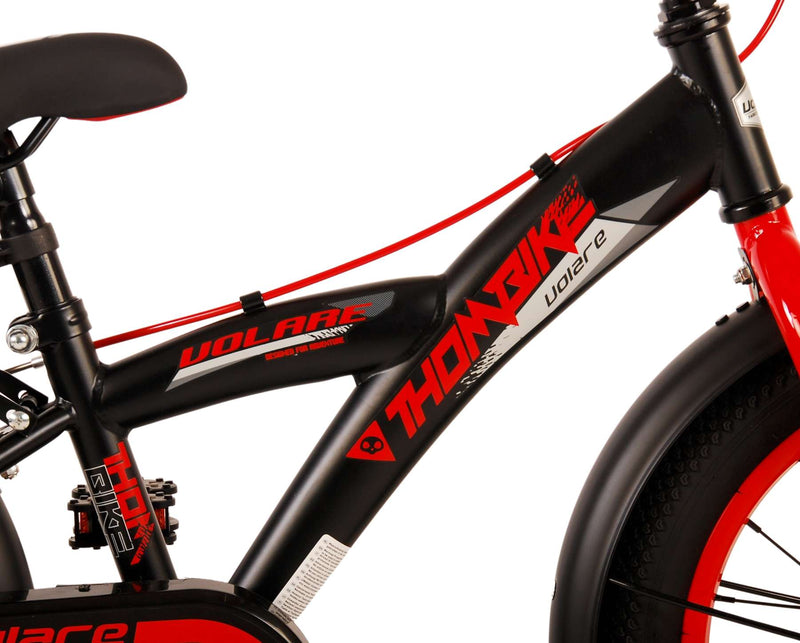 Load image into Gallery viewer, Volare Thombike Kinderfiets - Jongens - 16 inch - Zwart Rood - Twee Handremmen