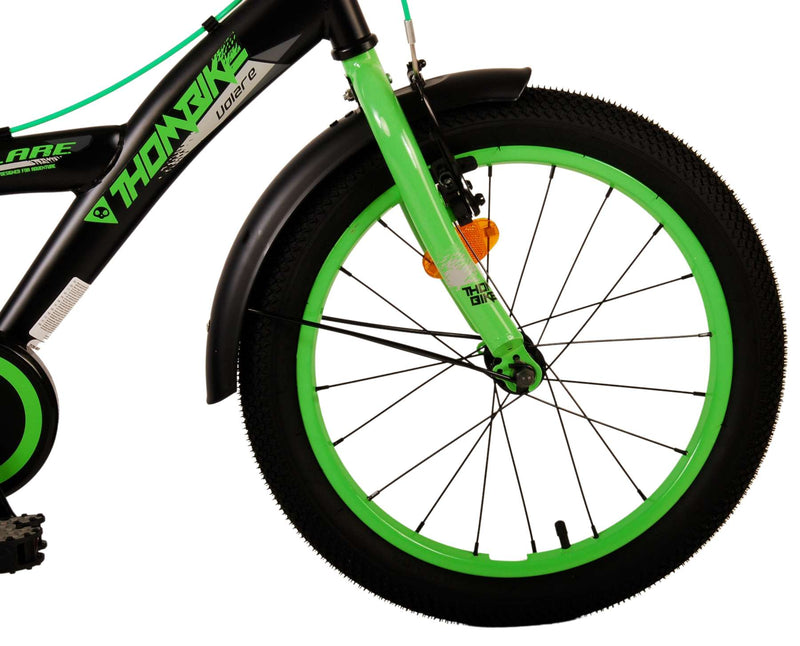 Load image into Gallery viewer, Volare Thombike Kinderfiets Jongens 18 inch Zwart Groen Twee handremmen