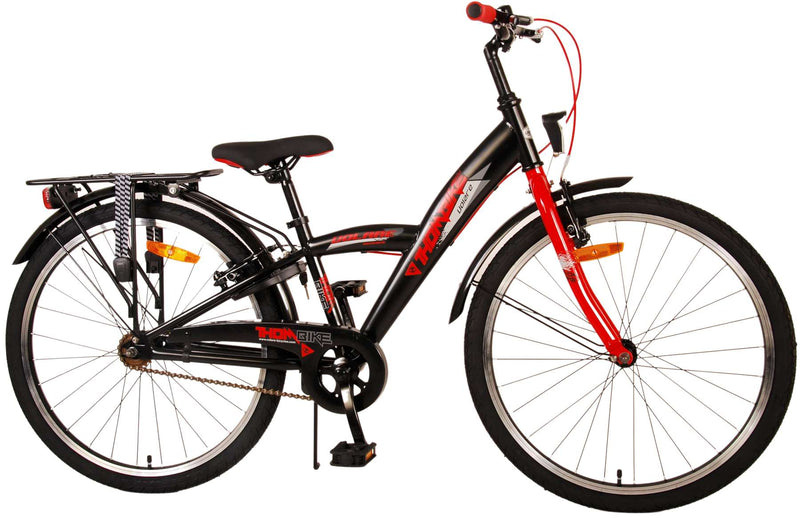 Load image into Gallery viewer, Volare Thombike Kinderfiets - Jongens - 24 inch - Zwart Rood - Twee handremmen