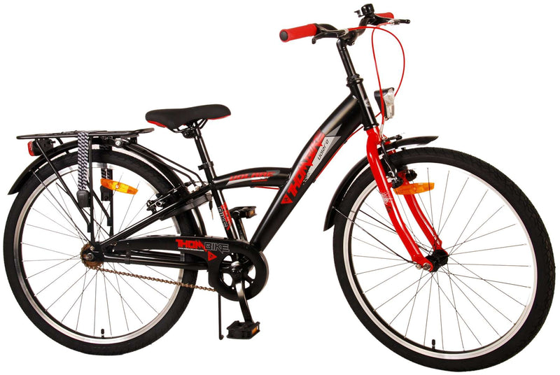 Load image into Gallery viewer, Volare Thombike Kinderfiets - Jongens - 24 inch - Zwart Rood - Twee handremmen