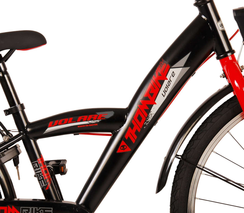 Load image into Gallery viewer, Volare Thombike Kinderfiets - Jongens - 24 inch - Zwart Rood - Twee handremmen