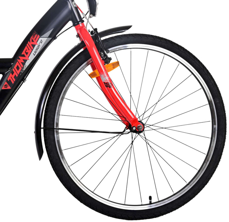 Load image into Gallery viewer, Volare Thombike Kinderfiets - Jongens - 26 inch - Zwart Rood - 3 versnellingen