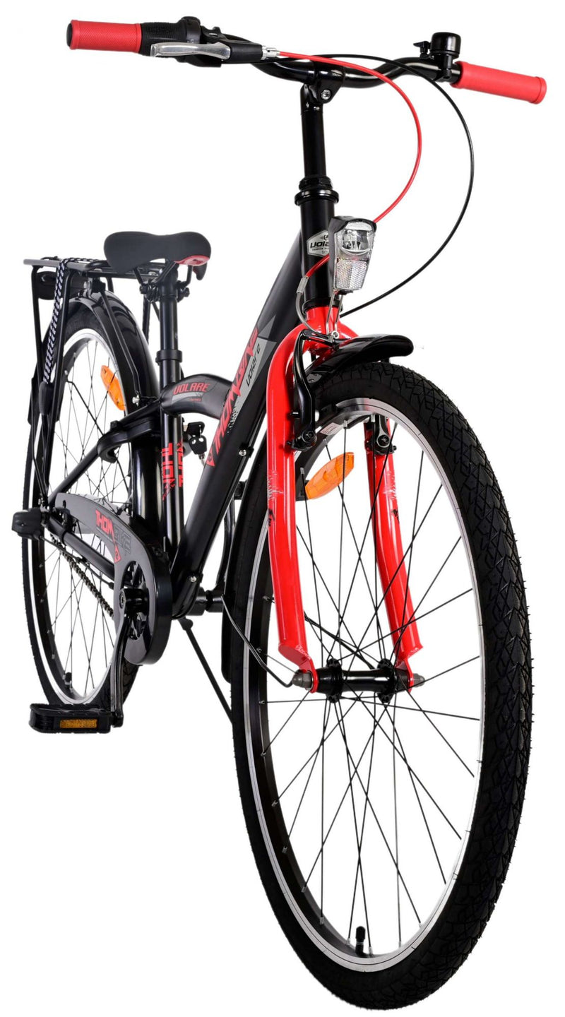 Load image into Gallery viewer, Volare Thombike Kinderfiets - Jongens - 26 inch - Zwart Rood - 3 versnellingen