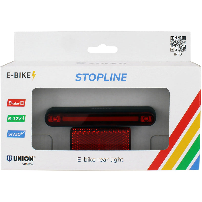 ギャラリービューアに画像をロードする, Qibbel union achterlicht e-bike 50-80mm stopline 6-12v remlicht
