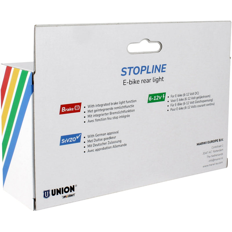 ギャラリービューアに画像をロードする, Qibbel union achterlicht e-bike 50-80mm stopline 6-12v remlicht