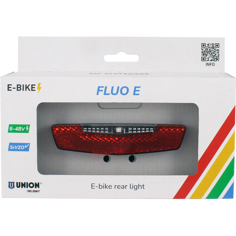 ギャラリービューアに画像をロードする, Qibbel union achterlicht e-bike 80mm fluo e 6-48v