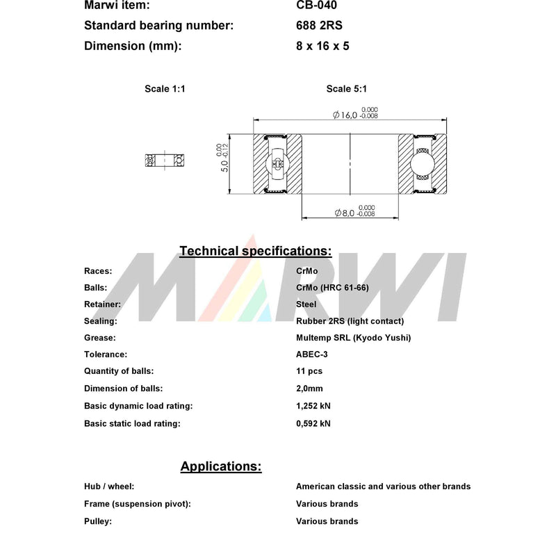 Load image into Gallery viewer, Union kogellager ball bearing cb-040 8x16x5