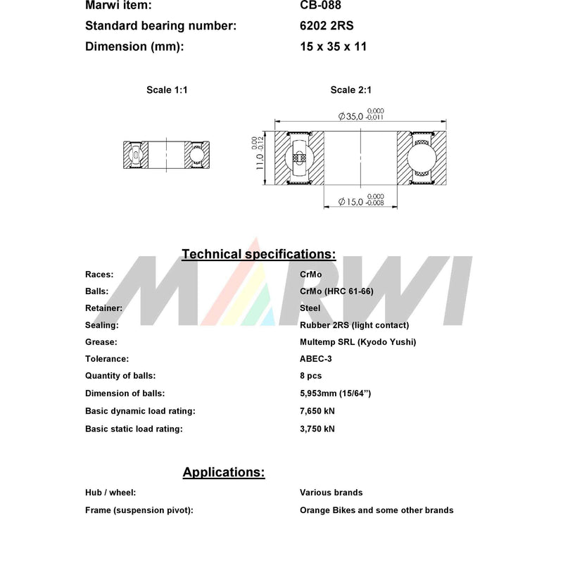 Load image into Gallery viewer, Union kogellager ball bearing cb-088 15x35x11
