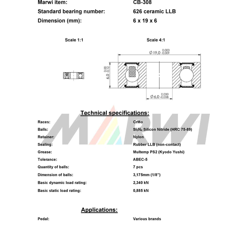 Load image into Gallery viewer, Union kogellager ball bearing cb-308 6x19x6