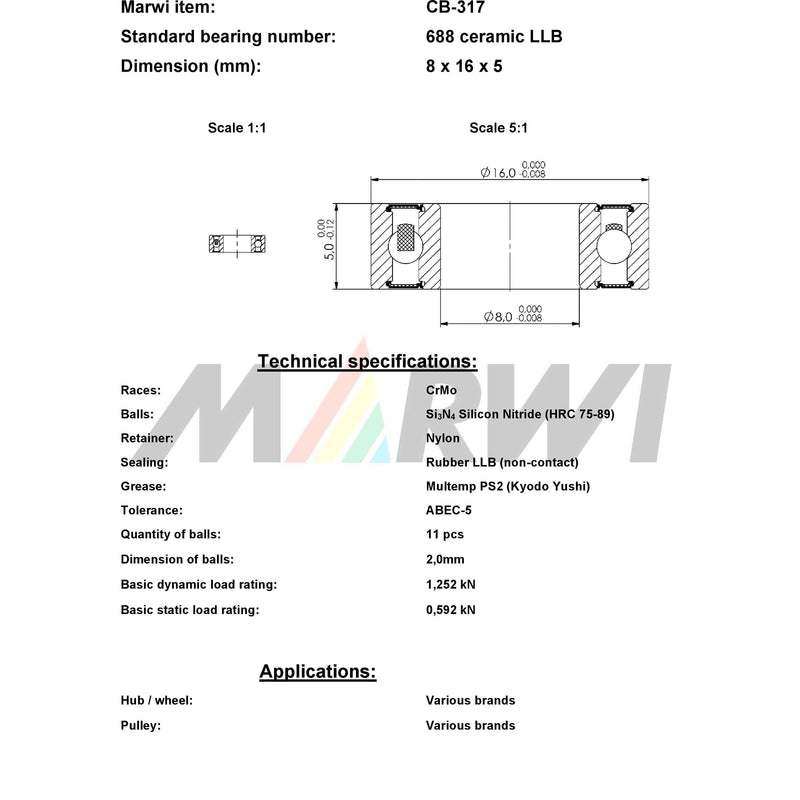 Load image into Gallery viewer, Union kogellager ball bearing cb-317 8x16x5