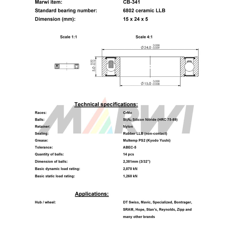 Load image into Gallery viewer, Union kugellager ball bearing cb-341 15x24x5