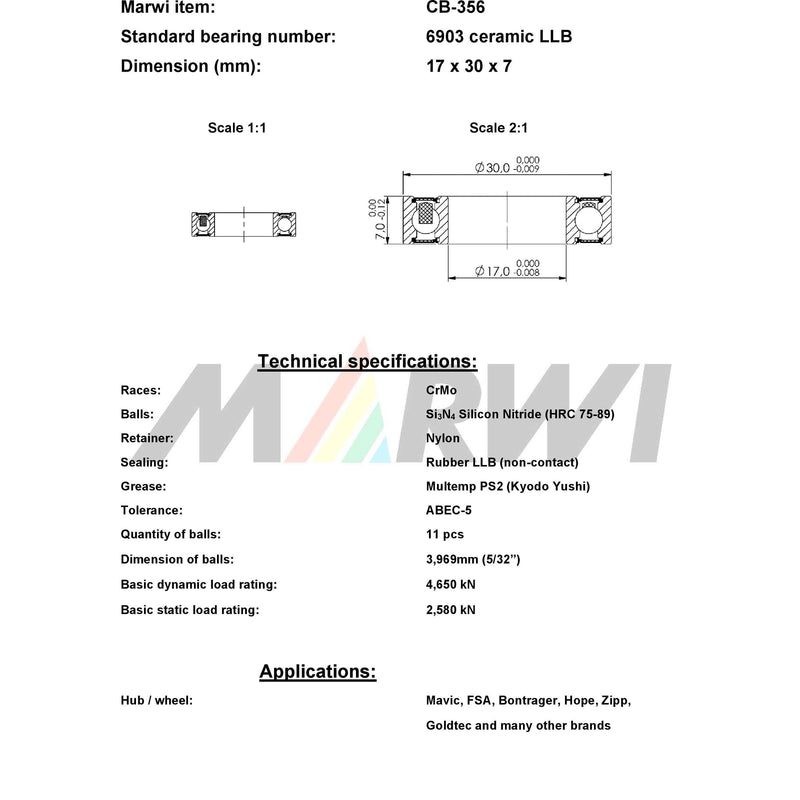 Load image into Gallery viewer, Union kogellager ball bearing cb-356 17x30x7
