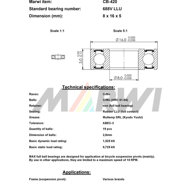 Afbeelding laden in galerijviewer, Union kogellager ball bearing cb-420 8x16x5
