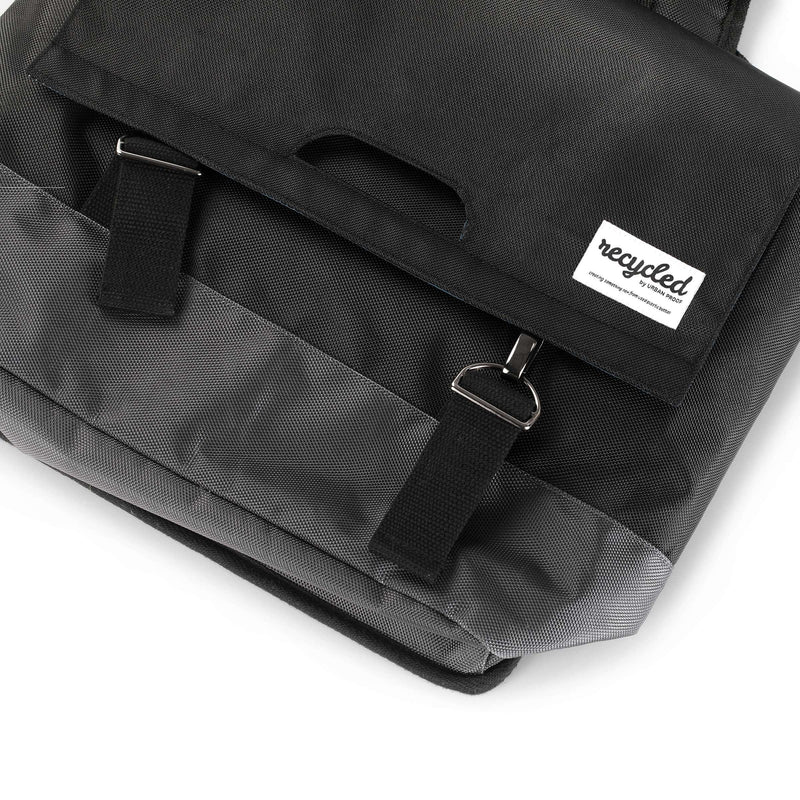 Load image into Gallery viewer, Urban Proof Dubbele Fietstas 55L Zwart Grijs - Gerecycled RPET