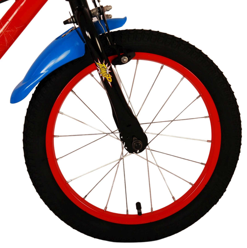 Load image into Gallery viewer, Spiderman Ultimate Spider-Man Kinderfiets Jongens 16 inch Blauw Rood Twee handremmen