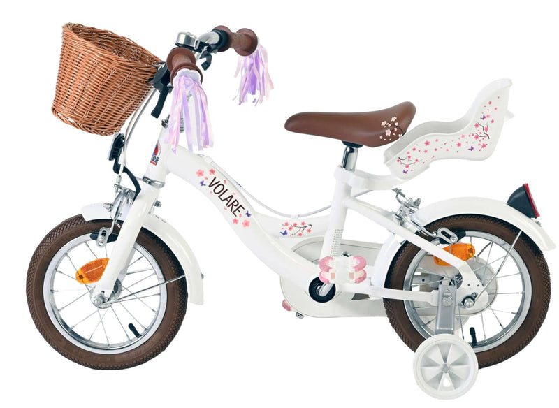 Load image into Gallery viewer, Volare blossom kinderfiets - meisjes - 12 inch - wit - twee handremmen