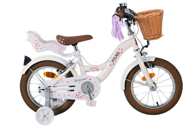 Load image into Gallery viewer, Volare Blossom Kinderfiets Meisjes 14 inch Wit Twee Handremmen