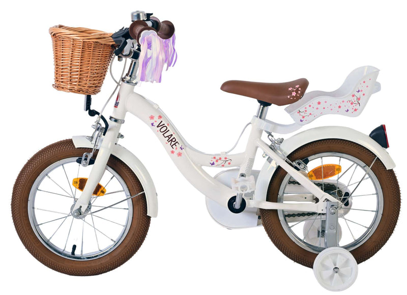 Load image into Gallery viewer, Volare Blossom Kinderfiets Meisjes 14 inch Wit Twee Handremmen