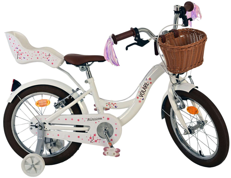 Load image into Gallery viewer, Volare blossom kinderfiets - meisjes - 16 inch - wit - twee handremmen