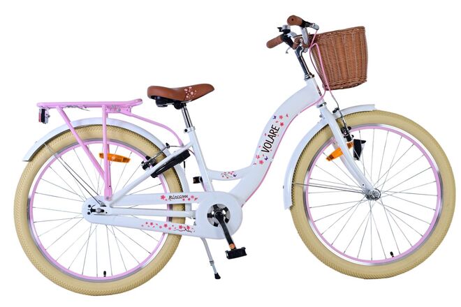 Load image into Gallery viewer, Volare blossom kinderfiets - meisjes - 24 inch - wit - twee handremmen