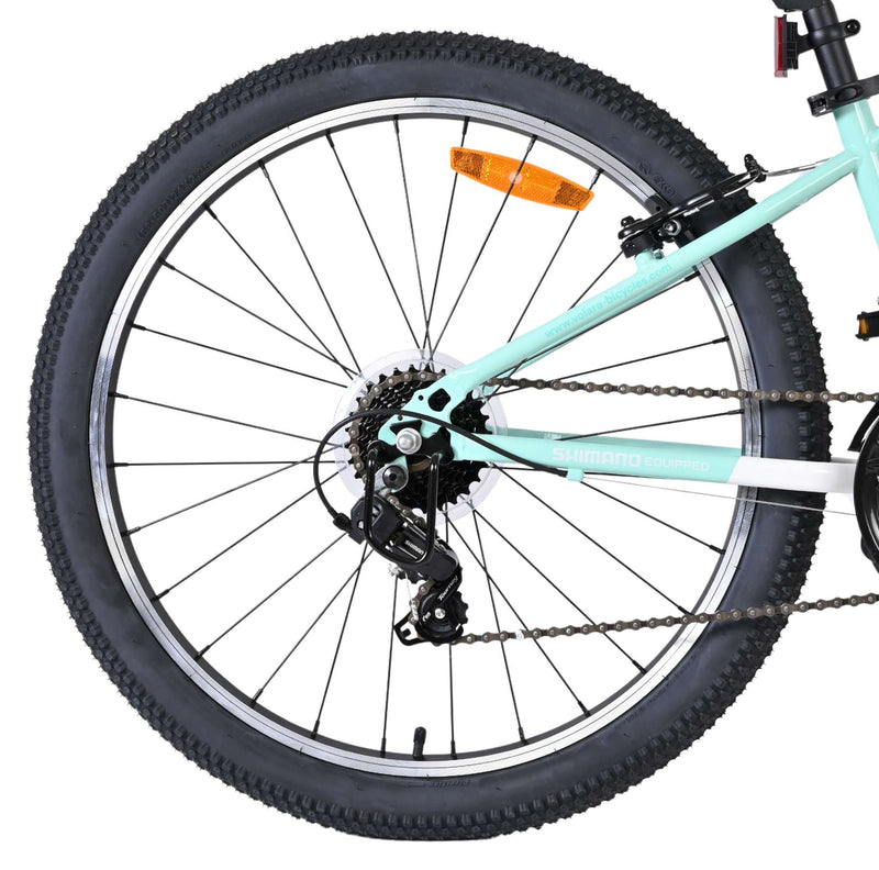 Afbeelding laden in galerijviewer, Volare boost kinderfiets - 24 inch - wit mintgroen - 21 speed