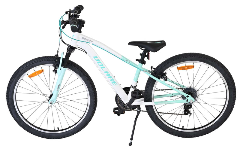 Afbeelding laden in galerijviewer, Volare boost kinderfiets - 24 inch - wit mintgroen - 21 speed