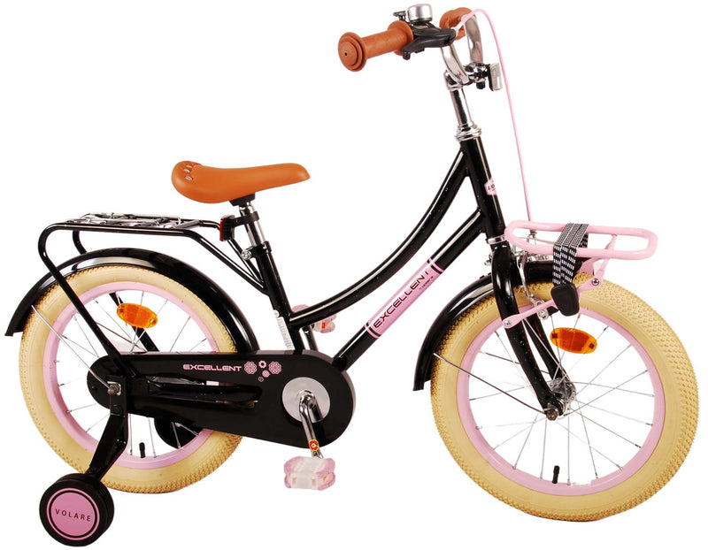 Load image into Gallery viewer, Volare Excellent Kinderfiets - Meisjes - 16 inch - Zwart - 95% afgemonteerd