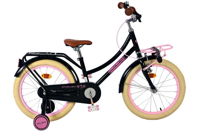 Load image into Gallery viewer, Volare excellent kinderfiets - meisjes - 18 inch - zwart - 95% afgemonteerd