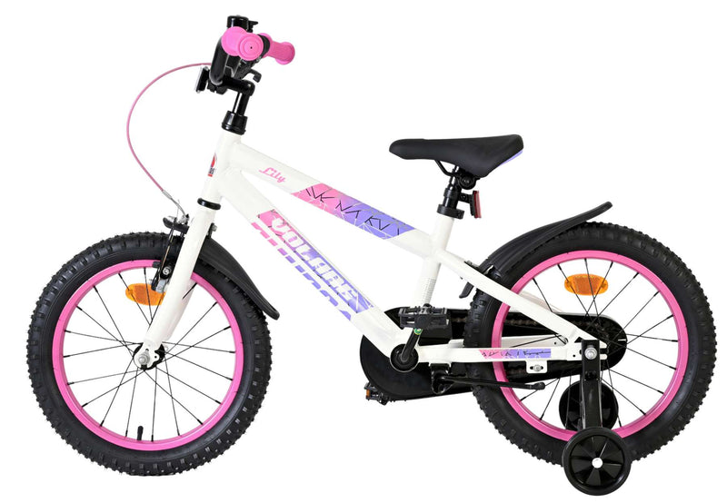 Chargez l'image dans la visionneuse de la galerie, Volare lily kinderfiets - meisjes - 16 inch - wit roze paars
