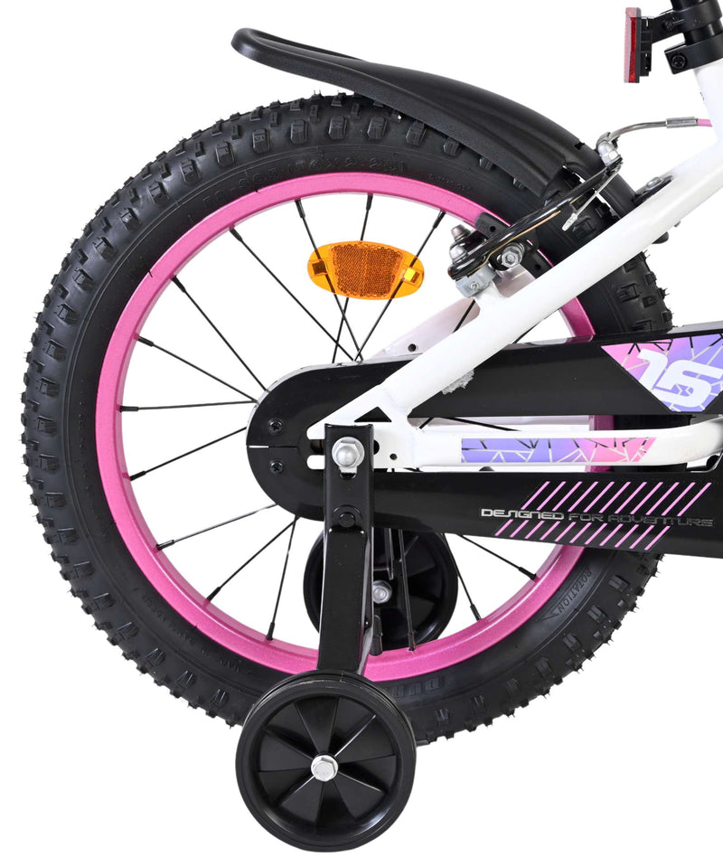 Afbeelding laden in galerijviewer, Volare lily kinderfiets - meisjes - 16 inch - wit roze paars - twee handremmen