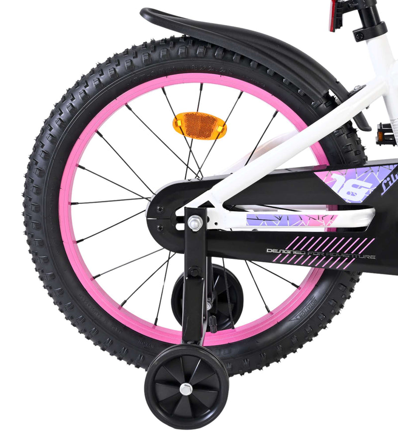 Afbeelding laden in galerijviewer, Volare lily kinderfiets - meisjes - 18 inch - wit roze paars - twee handremmen