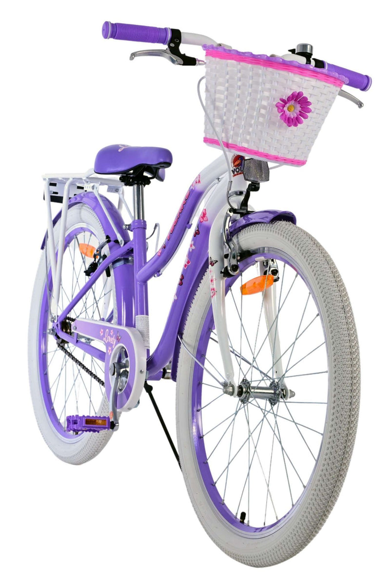 Laden Sie das Bild in Galerie -Viewer, Volare lovely kinderfiets - meisjes - 24 inch - paars - twee handremmen