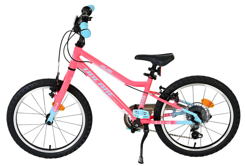 ギャラリービューアに画像をロードする, Volare milano kinderfiets - meisjes - 18 inch - roze - 6 speed - twee handremmen