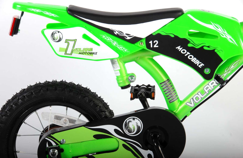Load image into Gallery viewer, Volare Motorbike Kinderfiets Jongens 12 inch Groen Twee handremmen