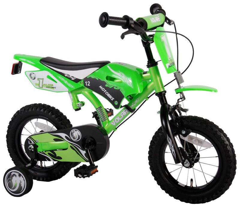 Load image into Gallery viewer, Volare Motorbike Kinderfiets Jongens 12 inch Groen Twee handremmen