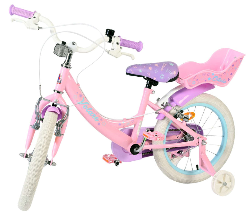 ギャラリービューアに画像をロードする, Volare olivia kinderfiets - meisjes - 16 inch - roze - twee handremmen