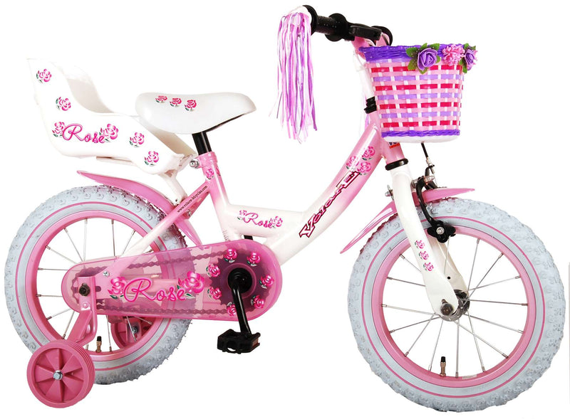 Load image into Gallery viewer, Volare Rose Kinderfiets Meisjes 14 inch Roze Wit 95% afgemonteerd