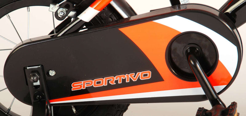 Load image into Gallery viewer, Volare Sportivo Kinderfiets - Jongens - 12 inch - Neon Oranje Zwart - Twee Handremmen - 95% afgemonteerd