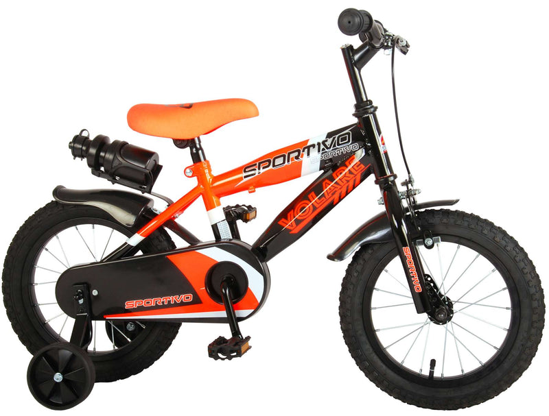 Load image into Gallery viewer, Volare Sportivo Kinderfiets Jongens 14 inch Neon Oranje Zwart 95% afgemonteerd