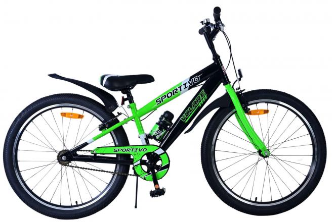 Load image into Gallery viewer, Volare sportivo kinderfiets - jongens - 24 inch - zwart groen - twee handremmen