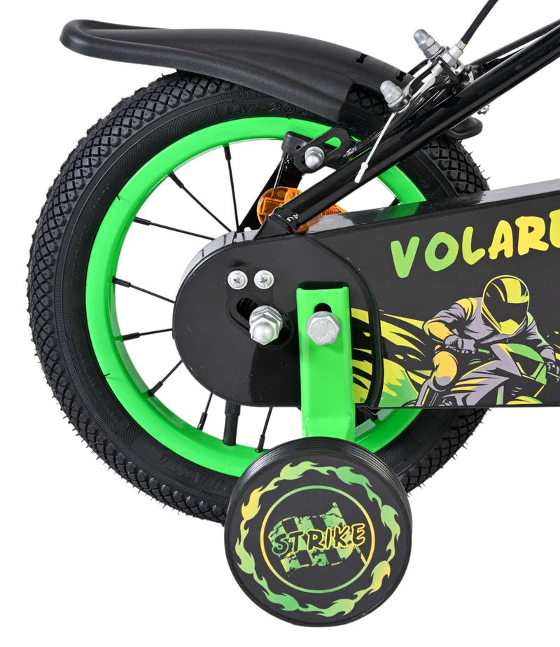 Afbeelding laden in galerijviewer, Volare strike kinderfiets - jongens - 12 inch - zwart groen - twee handremmen