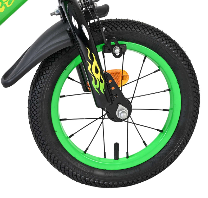 Afbeelding laden in galerijviewer, Volare strike kinderfiets - jongens - 12 inch - zwart groen - twee handremmen