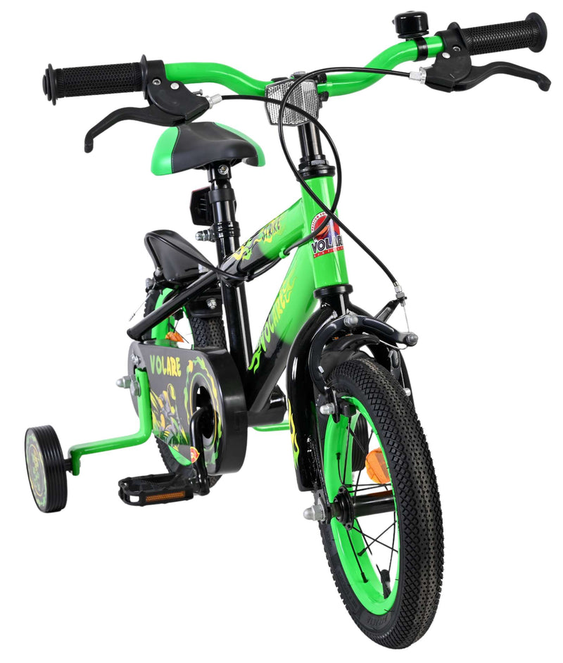 Afbeelding laden in galerijviewer, Volare strike kinderfiets - jongens - 12 inch - zwart groen - twee handremmen