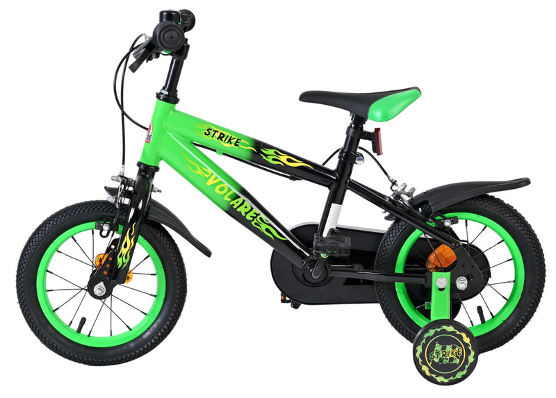 Afbeelding laden in galerijviewer, Volare strike kinderfiets - jongens - 12 inch - zwart groen - twee handremmen