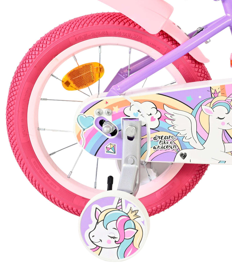 Laden Sie das Bild in Galerie -Viewer, Volare unicorn kinderfiets - meisjes - 14 inch - paars